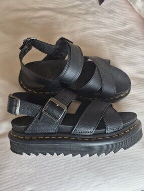 Dr. Martens Black Leather Sandals Women's 38